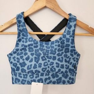 Good American Step Cross-Back Sports Bra Size 0 Blue